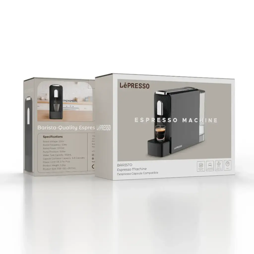 ماكينة اسبريسو LePresso Baristo – أبيض وأسود